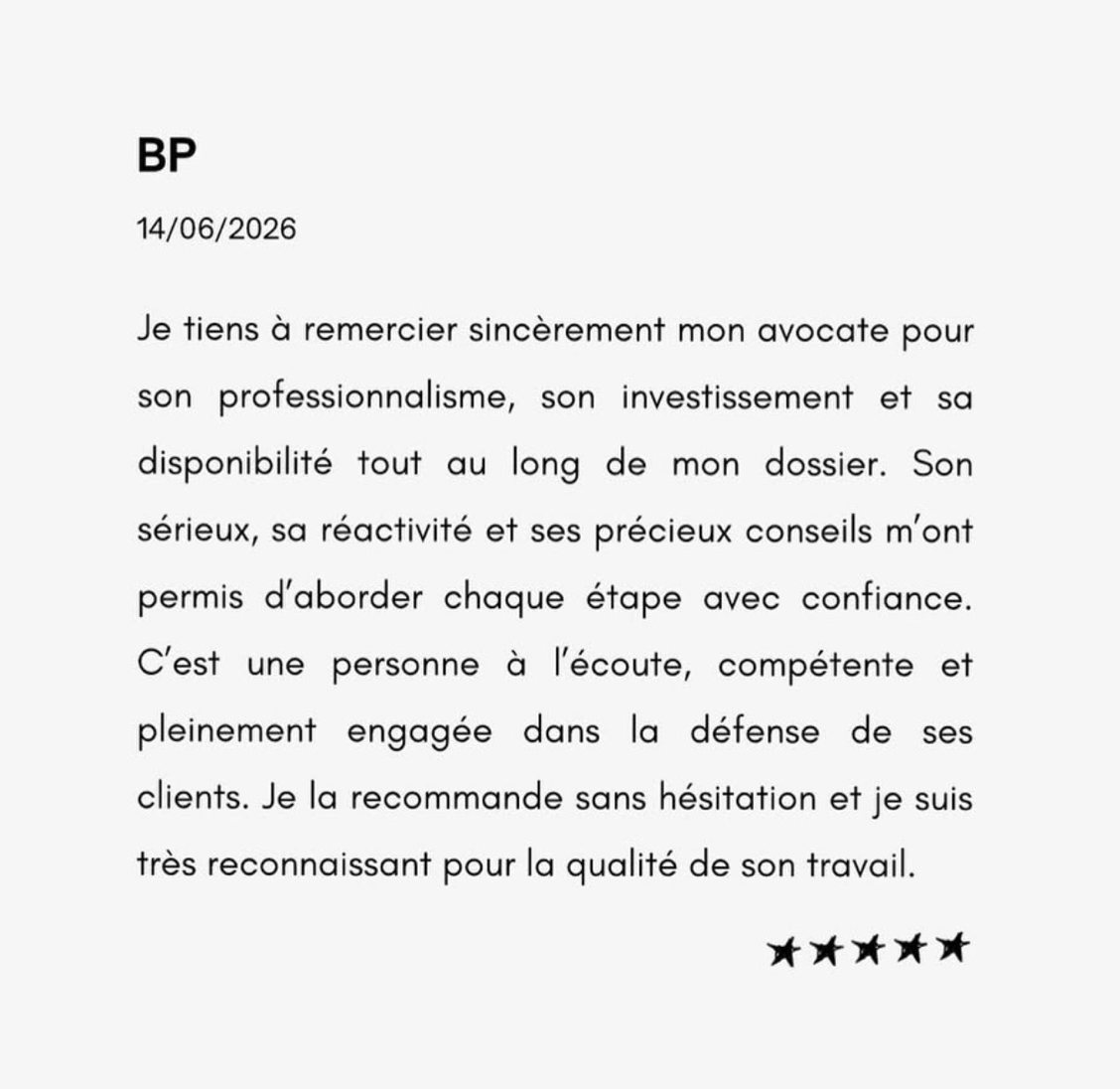 Avis client